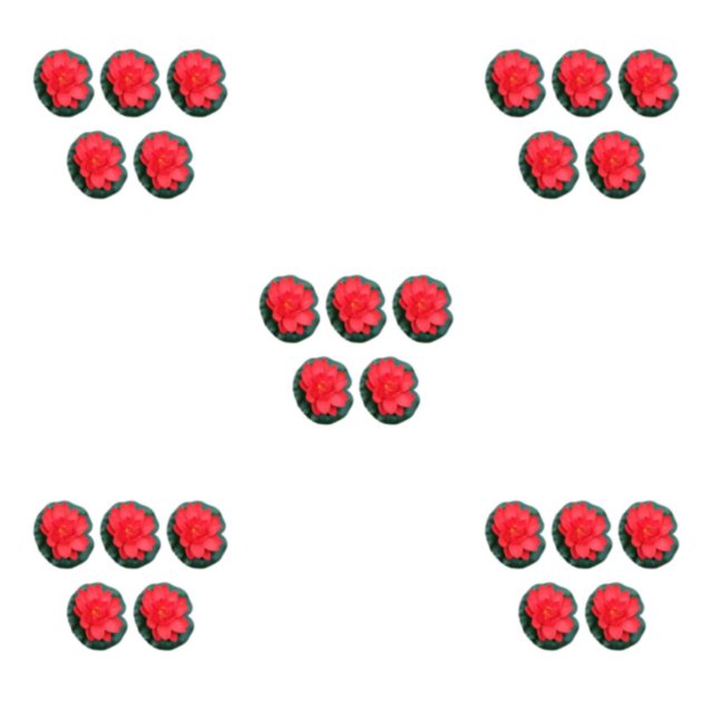 Wweixi 5pcs/set Artificial Lotus Realistic Appearance Easy To Clean Long-lasting bright red 5Set