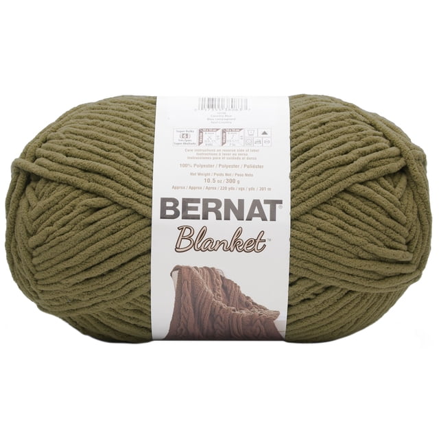 Bernat® Blanket™ #6 Super Bulky Polyester Yarn, Olive 10.5oz/300g, 220 Yards