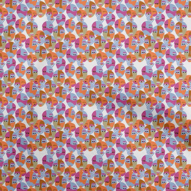 oneOone Polyester Spandex Tissu Orange Abstractions Matière de Robe Tissu Imprimé Tissu au Mètre 56 Pouces de Large