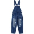 thumbnail image 1 of KIDSCOOL SPACE Boy Girl Cute Overalls,Fashion Washed Denim Jumpsuit,Blue,9-12 Months, 1 of 8