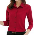 thumbnail image 1 of Timegard Hauts Formels pour Femmes Col à Revers Boutonné Chemises à Manches Longues Travail Tenue de Bureau Décontractée Hauts Ajustés, 1 of 4