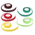 thumbnail image 2 of KAKOWELY 5pcs Single Color Hollow Lace Tape Masking Decorative Tape Sticky Craft Lace Trim Ribbon Adhesive Tape Lace Tape Sticker DIY Scrapbooking Crafts(1Yellow, 1Red, 1Green, 1Brown, 1Dark Green), 2 of 4
