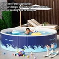 thumbnail image 4 of Foldable Pool, Non Inflatable Kids and Adults Outdoor Swimming Pool with 18.9 Inch Height Portable Hard Plastic Shell Pets Bathtub for Home Backyard Dog Pools, 4 of 7