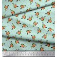thumbnail image 2 of Soimoi Green polyester Crepe Fabric Leaves & Grandiflora Roses Floral Printed Fabric 1 Yard 52 Inch Wide, 2 of 5