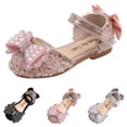 thumbnail image 4 of FhsagQ Chaussures Enfants Chaussures Pantoufles Taille 2 Garçons Mode Printemps et Été Sandales Filles Fête Robe Danse Spectacle Chaussures Princesse Strass Nœud Ruban Crochet Boucle Chaussures Filles Pantoufles Taille 6 Argent 33, 4 of 6