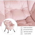 thumbnail image 3 of Bingirl Oversized Pink Lounge Chair with Folding Ottoman and Footrest for Reading, 3 of 6