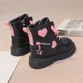 thumbnail image 4 of Children's Winter Leather Lace Up Stylish Color Matching Side Zipper Boots, 4 of 9