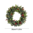 thumbnail image 3 of Couronne de Sapin de Noël Artificielle / Branche en PVC Pré-Éclairée à Piles avec Pommes de Pin, Baies Rouges, Finition Givrée / Décoration de Porte et Fenêtre Intérieure/extérieure / 20cm 30cm 40cm / 1 Pack, 3 of 9