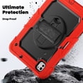 thumbnail image 3 of XYX For iPad Pro 11 inch Case 2024 (M4), 360 Rotating Shockproof Cover with Stand, Screen Protector, Shoulder Strap, Red, 3 of 7