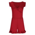 thumbnail image 3 of Girls Swimsuit with Chest Pad Ruffle Trim One Piece Bathing Suit Solid Swimsuits Ruched Sleeveless Swimwear for 7-16 Years, 3 of 7