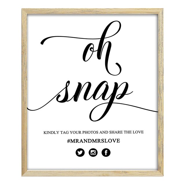Oh Snap! Hashtag Wedding Sign Wedding Decor Custom Social Media Sign Wedding decor Hashtag Name Personalized Party Print