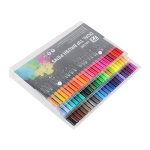 Amdohai 72 Colors Markers Set Double Tipped Colored Pens Fine Point Art Markers for Kids Adult Coloring Drawing Illustrations Artist Sketching