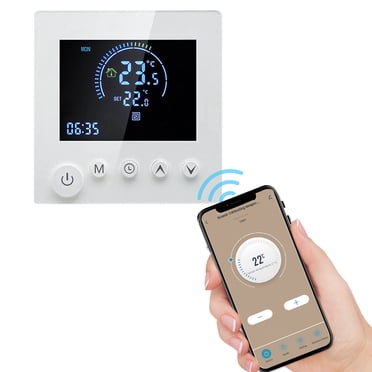 Tuya Thermostat Mural Intelligent avec Télécommande Programmable, Capteur NTC, Affichage LCD, Boutons Tactiles, Chauffage au Sol Électrique, Thermostat Numérique, Contrôleur de Température pour la Maison
