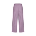 thumbnail image 5 of lcziwo Women's Plus Size Casual Drawstring Wide Leg Capris, Purple, 5 of 5