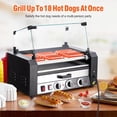 thumbnail image 4 of GloryStar Gril à Rouleaux pour Hot-Dogs en Acier Inoxydable, Capacité de 18, 7 Rouleaux, Chauffe-Petits Pains, Couvercle en Verre, Plateau d'Égouttement et Commandes de Température Doubles, 4 of 7