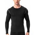 thumbnail image 1 of Innerwin Hauts de Musculation à Manches Longues T-Shirt de Sport pour Hommes Couche de Base de Gym Chandails de Compression Décontractés Noir 2TG, 1 of 9