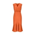thumbnail image 4 of Ovzne Robes Grande Taille pour Femmes aux Formes Robe de Plage Femme Printemps/été Col en V Sans Manches Mode Ajustée Robe Sirène Robe d'Été Liquidation, 4 of 7