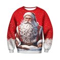 thumbnail image 1 of Ediodpoh T-Shirt de Sport à Col Rond pour Homme de Noël à Manches Courtes d'Hiver T-Shirt de Sport à Col Rond Chandail à Col Rond pour Homme Rouge_003 m, 1 of 4