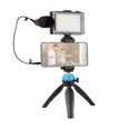 thumbnail image 1 of Amdohai Portable Smartphone Video Kit Phone Video Rig with LED Fill Light 5500K/3200K + Cardioid Microphone + Adjustable Phone Holder + Mini Desktop Ballhead Tripod for Phone Vlog Video Recording Li, 1 of 7