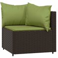 thumbnail image 2 of vidaXL 3 Piece Garden Lounge Set with Cushions Brown Poly Rattan, 2 of 5