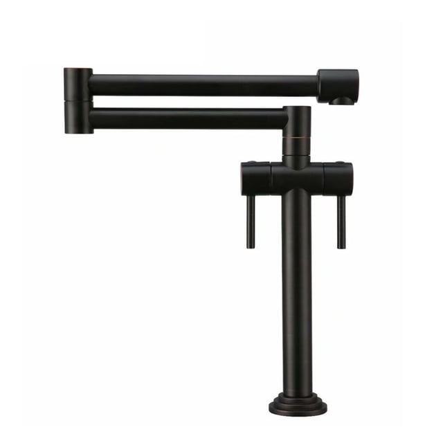 Solid Brass Hot&Cold Pot Filler Tap Deck Mounted Kitchen Faucet Brushed Golden ,High Water Flow Rate