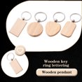 thumbnail image 3 of Wood DIY Key Chain Portable Man Woman Woman Paintable Hanging Replacement Paintable Hanging Crafts Making Bag Handbag Clothes Automotive Keychain Accessories Square, 3 of 9