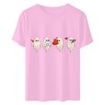 thumbnail image 4 of Cadeaux de la Saint-Valentin T-shirt Décontracté à Col Rond Manches Courtes Imprimé Arbre de Noël pour Femmes, 4 of 6