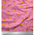 thumbnail image 1 of Soimoi Pink Cotton Poplin Fabric Cheese Slice & Rats Kids Fabric Prints By Yard 42 Inch Wide, 1 of 3