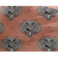thumbnail image 4 of oneOone Georgette Viscose Fabric Animal Face Block Printed Fabric 1 Yard 42 Inch Wide, 4 of 4