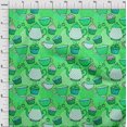 thumbnail image 4 of oneOone Cotton Poplin Light Green Fabric Tea Party Kettle Craft Projects Decor Fabric Printed By The Yard 42 Inch Wide, 4 of 5