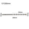 thumbnail image 3 of 200mm Carbide Steel Impact Drill Bit Masonry Concrete Drill Bit SDS PLUS Shank, 3 of 11