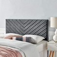 thumbnail image 2 of Modway Alyson Angular Channel Tufted Performance Velvet California King Headboard in Charcoal, King King, 2 of 2