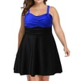 thumbnail image 1 of Maillots de Bain Grande Taille Deux Pièces pour Femmes Maillots de Bain Tankini V Robe de Bain Froncée avec Short, 1 of 8