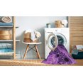 thumbnail image 2 of Ahgly Company Tapis d'Intérieur Lavable à la Machine, Carré, Transitionnel, Violet, Tapis de Zone, 4 Pieds Carré, 2 of 7