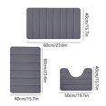thumbnail image 3 of Bigersell Solid Pattern Clearance Water Absorption Soft and Comfortable Easy to Dry Machine Wash Bathroom Mat Rectangular Rug Shape Dark Gray, 3 of 8