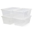 thumbnail image 1 of Life Story 6 Quart Rectangular Clear Plastic Lidded Storage Shoe Box, 4 Pack, 1 of 9