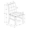 thumbnail image 3 of Monarch Specialties - Dining Chair, 37" Height, Set Of 2, Upholstered, Dining Room, Kitchen, Brown Fabric, Grey Solid Wood, Transitional, 3 of 3