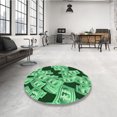 thumbnail image 4 of Ahgly Tapis Rectangulaire Lavable en Machine Intérieur Vert Émeraude Profond, 8 Pieds x 10 Pieds, 4 of 7