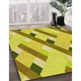 thumbnail image 3 of Ahgly Company Tapis d'Intérieur Lavable en Machine Carré Transitionnel Jaune Banane, 4 Pieds Carré, 3 of 7