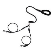 Dog Leash, Staron Heavy-Duty 2 Dog Leash with Padded Handle, 360° Rotating Detachable Splitter Nylon Rope for Walking Multiple Dogs, Black