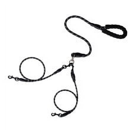 Dog Leash Dog Leash Main Lead Rope With Padded Handle Two Detachable Leash Splitters Heavy Duty Clip Reflective Nylon Black For Pets And Training Black
