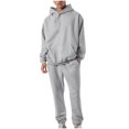 thumbnail image 2 of TIMIFIS Ensemble de Survêtement Gris pour Homme 2 Pcs à Capuche Athlétique Chandail Décontracté Course Jogging Ensemble de Sport SetsFall, 2 of 6