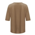 thumbnail image 5 of CFLVAEK T-Shirts Classiques à Manches 1/2 pour Femmes, Col Rond Décontracté, Blouse Unie, T-Shirts Confortables pour Dames 2025, Hauts de Sortie, 5 of 5
