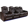 thumbnail image 1 of VALENCIA THEATER SEATING Tuscany Fauteuils de Cinéma Maison, Fauteuil Inclinable Motorisé, Soutien Lombaire Électrique, Appuie-Tête Électrique, Éclairage DEL, Rangée de 4 Causeuse Droite, Chocolat Foncé, 1 of 6