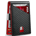 thumbnail image 1 of Mens Slim Wallet with Money Clip Minimalist 7 Slots RFID Front Pocket Wallet- Color Red-by Maple Mart Canada, 1 of 5