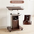 thumbnail image 3 of Costway 2PCS Mobile Podium Stand with Tilting Top Storage Cabinet & Lockable Wheels Rustic Brown + Black, 3 of 10