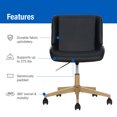 thumbnail image 3 of Mainstays - Fauteuil de bureau Daphne, similicuir noir, 3 of 12