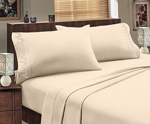 Hotel Luxurious, 1800 Series, 3pc Sheet Set Branch (Twin, Taupe)