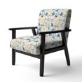 thumbnail image 3 of Designart "Seashell Coastal Serenity II" Blue Floral Upholstered Accent Chair - Cottage Arm Chair For Bedroom, 3 of 7