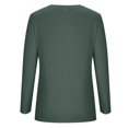 thumbnail image 4 of Besolor 2024 Womens Long Sleeve Shirt Casual Spring Fall Tunic Tops Crossover Front Ruched Blouse Crewneck T-Shirts, 4 of 5
